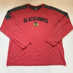 NHL Blackhawks Red and Gray Long Sleeve Shirt